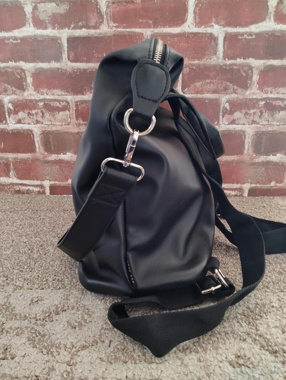 Rae Dunn Ciao Black Convertible Backpack Shoulder Bag with CIAO Pouch - Picture 4 of 8